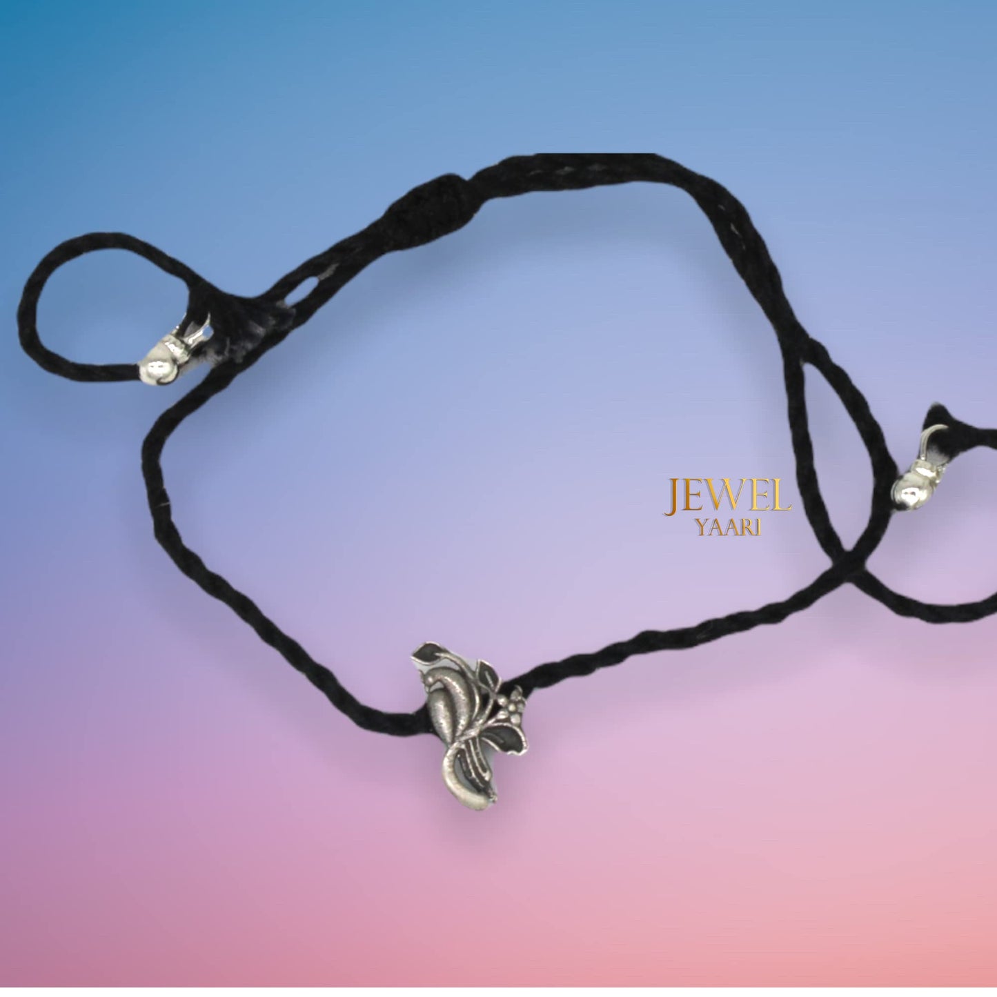 Shubham Jewellers Rehti 925 New Oxidised Black Thread Silver Dual Bird Nazarbattu/Nazaiya Anklet/Bracelet for Girls, Women and Children with Silver Ghunghroo