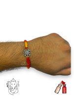 925 Sterling Silver Rakhi for brother Flower Bracelet Raksha Bandhan Pure Cotton For Men, Boys, Kids Rakhi With Roli Chawal