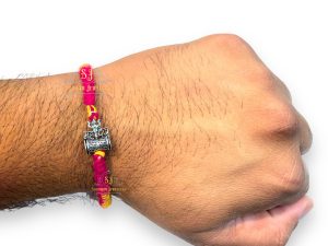 925 Sterling Silver Rakhi for brother Mahadev Bracelet Raksha Bandhan Pure Cotton For Men, Boys, Kids Rakhi With Roli Chawal