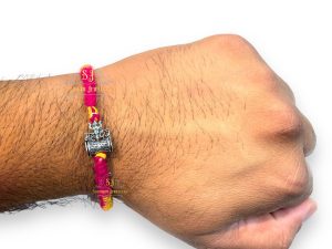 925 Sterling Silver Rakhi for brother Mahadev Bracelet Raksha Bandhan Pure Cotton For Men, Boys, Kids Rakhi With Roli Chawal