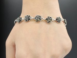 Pure 925 sterling silver Rose Bracelet for Girls