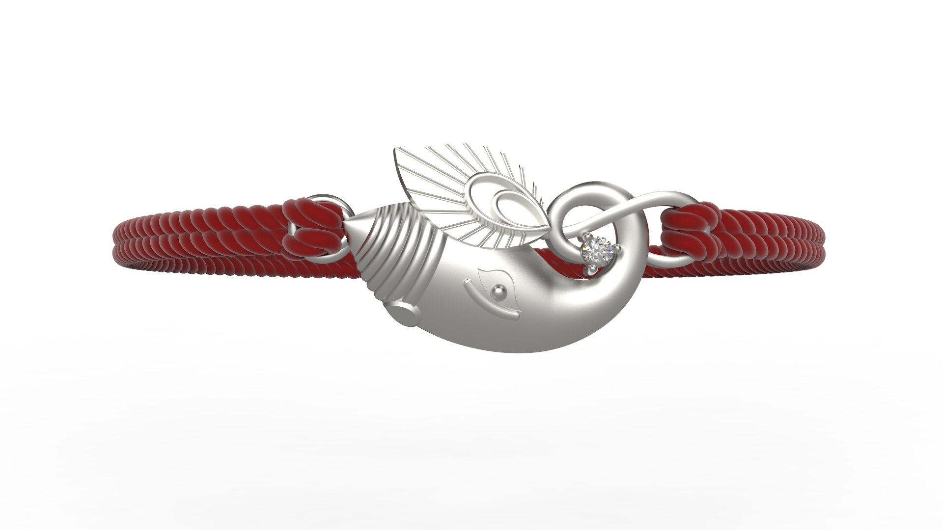 JewelYaari 925 Sterling Silver Rakhi With Roli Chawal ( Om Ganesha)