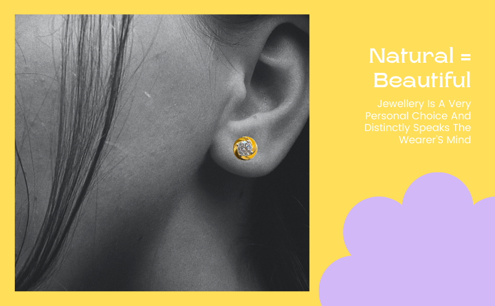 Shubham Jewellers Rehti Sterling Silver Cubic Zirconia Flower Shape Gold Polish Earrings For Unisex-Adult & Unisex-Child 7 MM