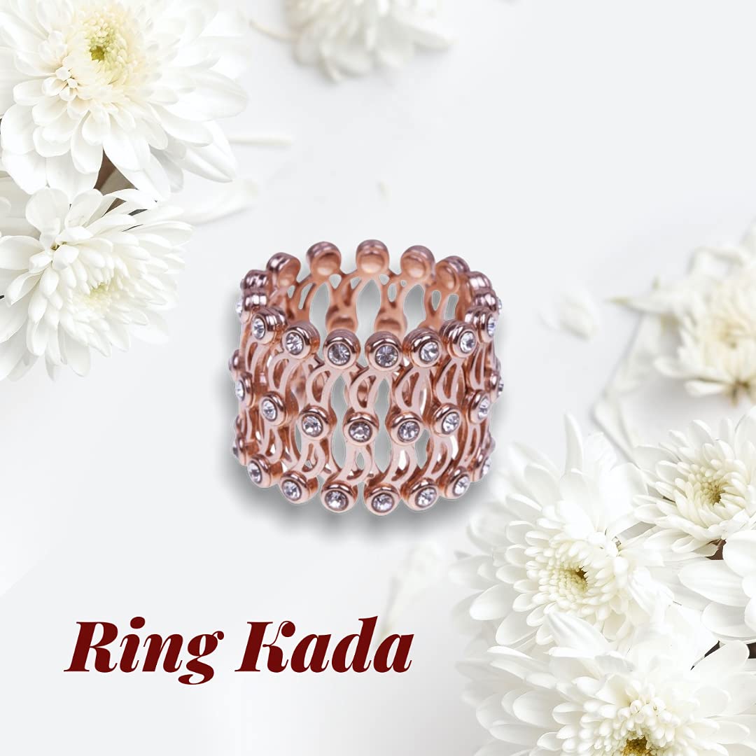 SJ SHUBHAM JEWELLERS rehti 925 Sterling Silver Folding Retractable Ring Bracelet Kada for Girls and Women