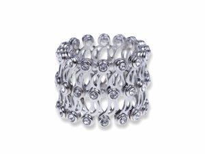 SJ SHUBHAM JEWELLERS rehti 925 Sterling Silver Folding Retractable Ring Bracelet Kada for Girls and Women