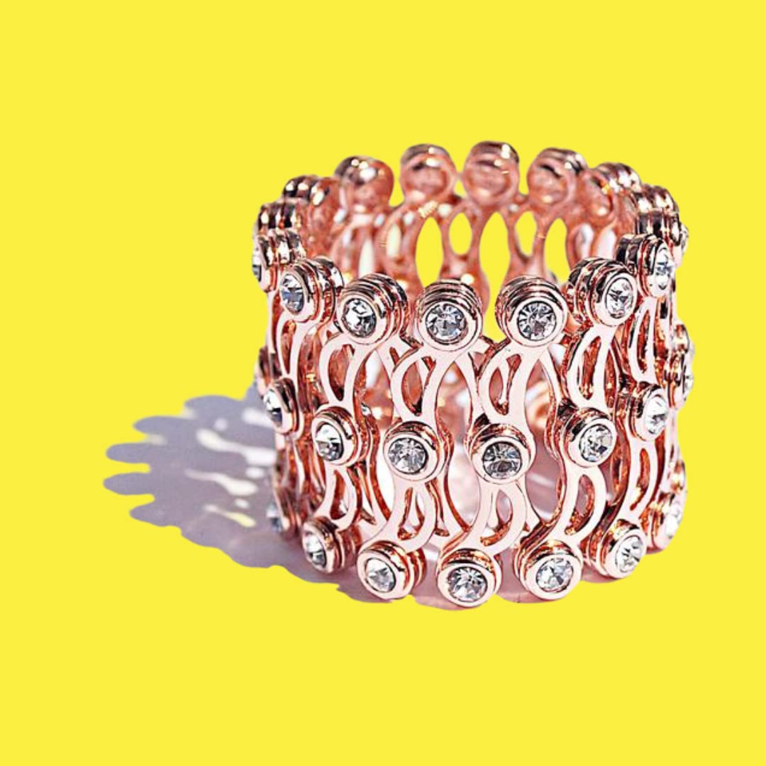 SJ SHUBHAM JEWELLERS rehti 925 Sterling Silver Folding Retractable Ring Bracelet Kada for Girls and Women