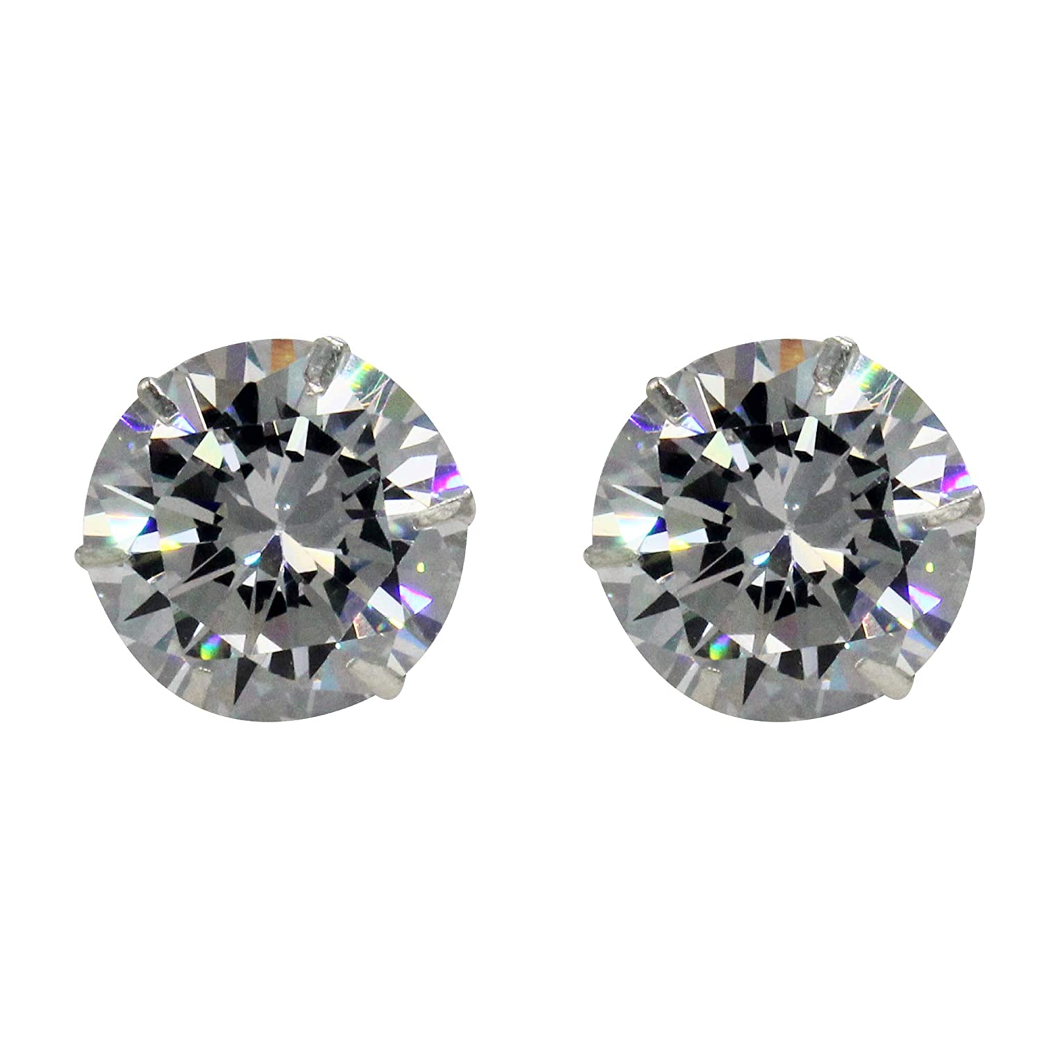 Shubham Jewellers Rehti Sterling Silver Silver Cubic Zirconia Earrings For Unisex-Adult & Unisex-Child