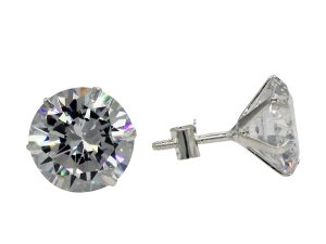 Shubham Jewellers Rehti Sterling Silver Silver Cubic Zirconia Earrings For Unisex-Adult & Unisex-Child