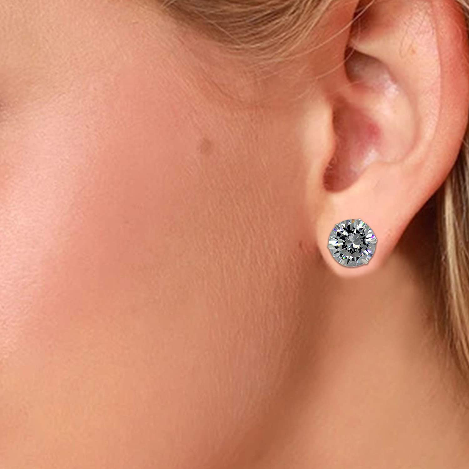 Shubham Jewellers Rehti Sterling Silver Silver Cubic Zirconia Earrings For Unisex-Adult & Unisex-Child