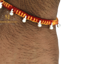 JewelYaari 925 Sterling Silver Rakhi With Roli Chawal (Ghughroo )