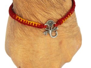 JewelYaari 925 CZ Ganesha Sterling Silver Rakhi With Roli Chawal ( CZ Ganesha )