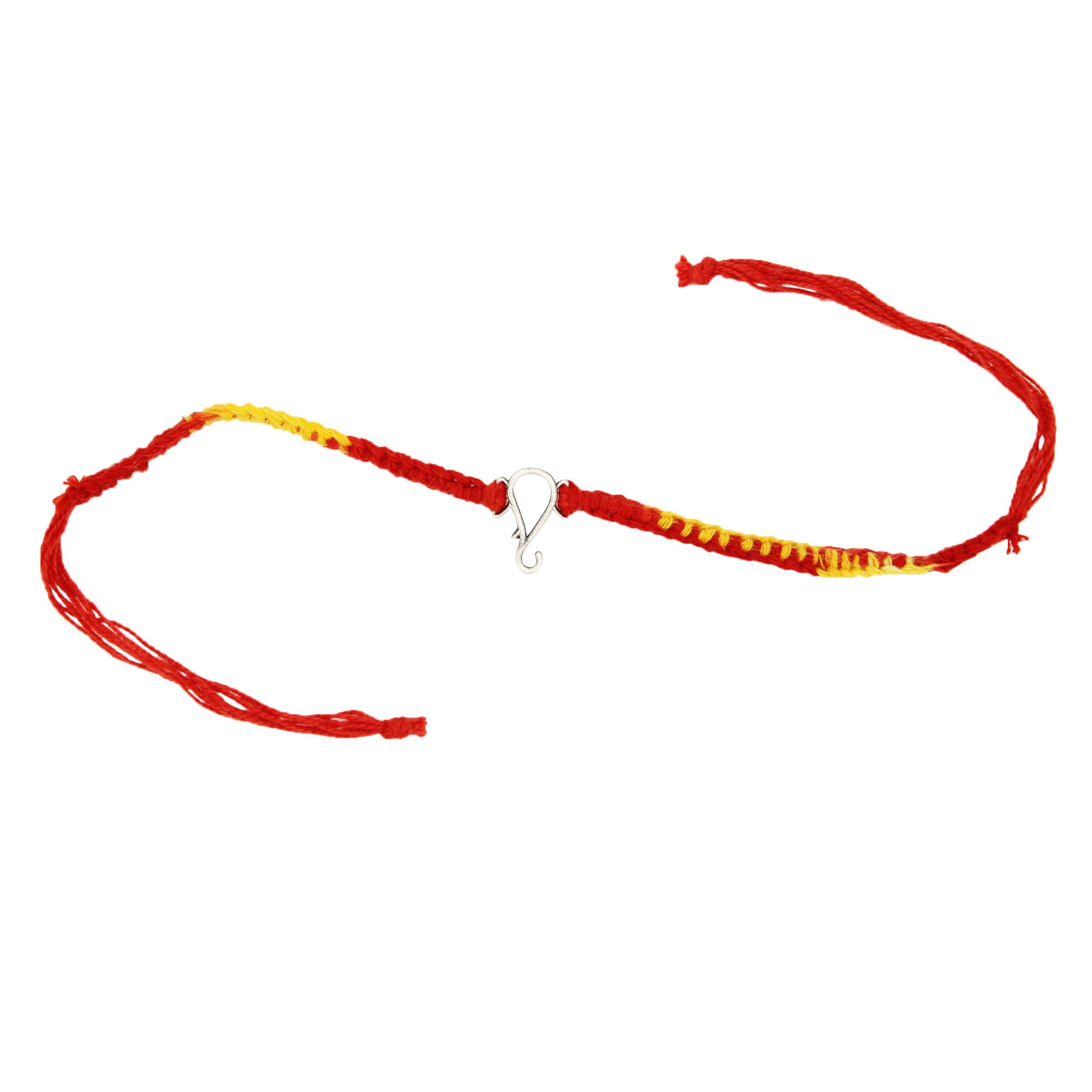 Shubham Jewellers Rehti 925 Sterling Silver Minimal Ganesha Rakhi With pure Cotton thread For Men, Women, Boys and Girls