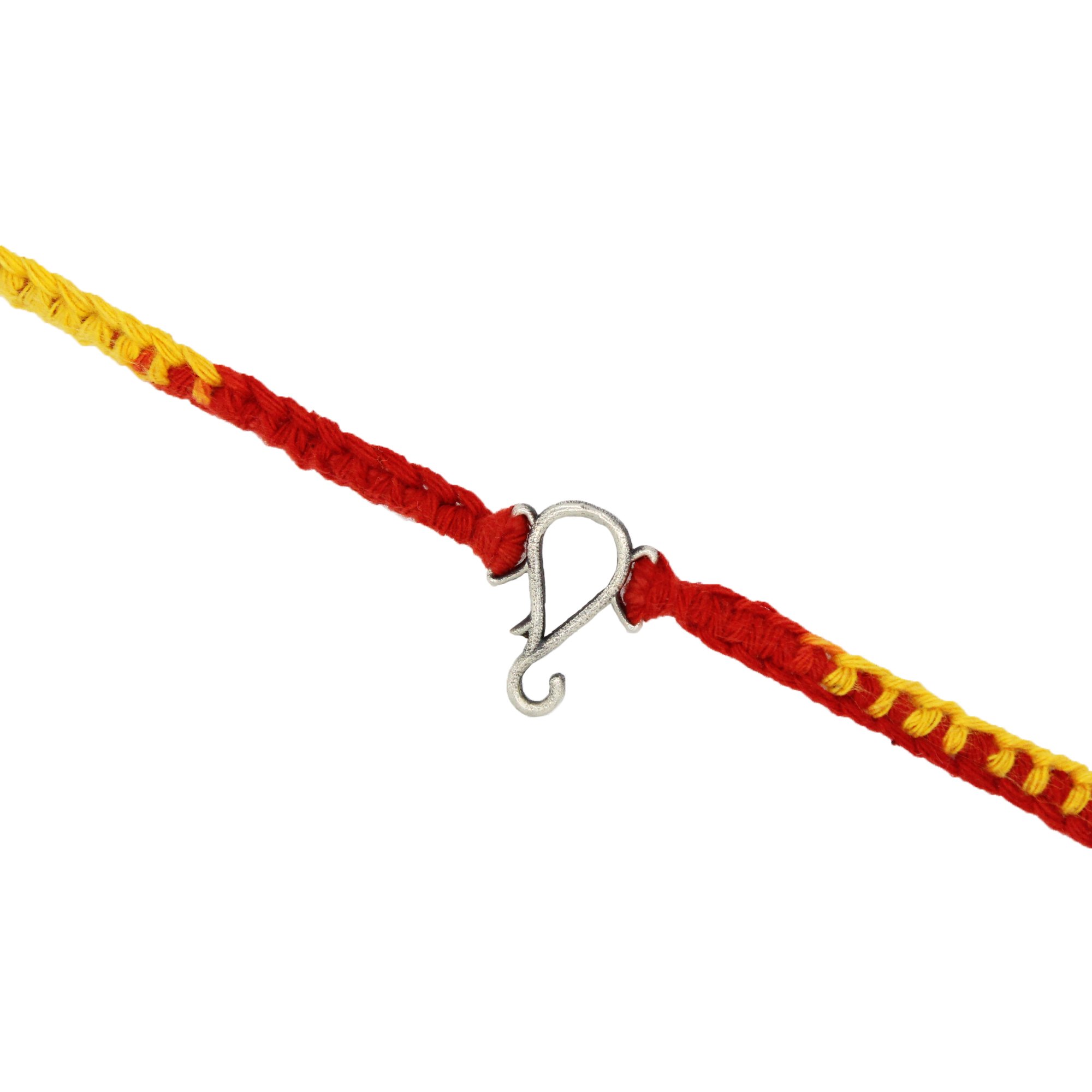 Shubham Jewellers Rehti 925 Sterling Silver Minimal Ganesha Rakhi With pure Cotton thread For Men, Women, Boys and Girls