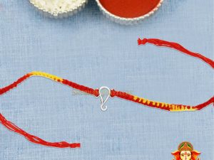 JewelYaari 925 Sterling Silver Ganesha Rakhi (Line Ganesha)