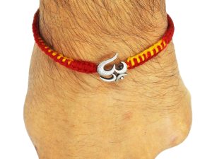 Shubham Jewellers Rehti 925 Sterling Silver Om Rakhi With pure Cotton thread For Men, Women, Boys and Girls