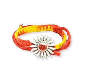 JewelYaari 925 Sterling Silver SUN Rakhi With Roli Chawal ( SUN )