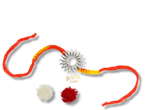 JewelYaari 925 Sterling Silver SUN Rakhi With Roli Chawal ( SUN )