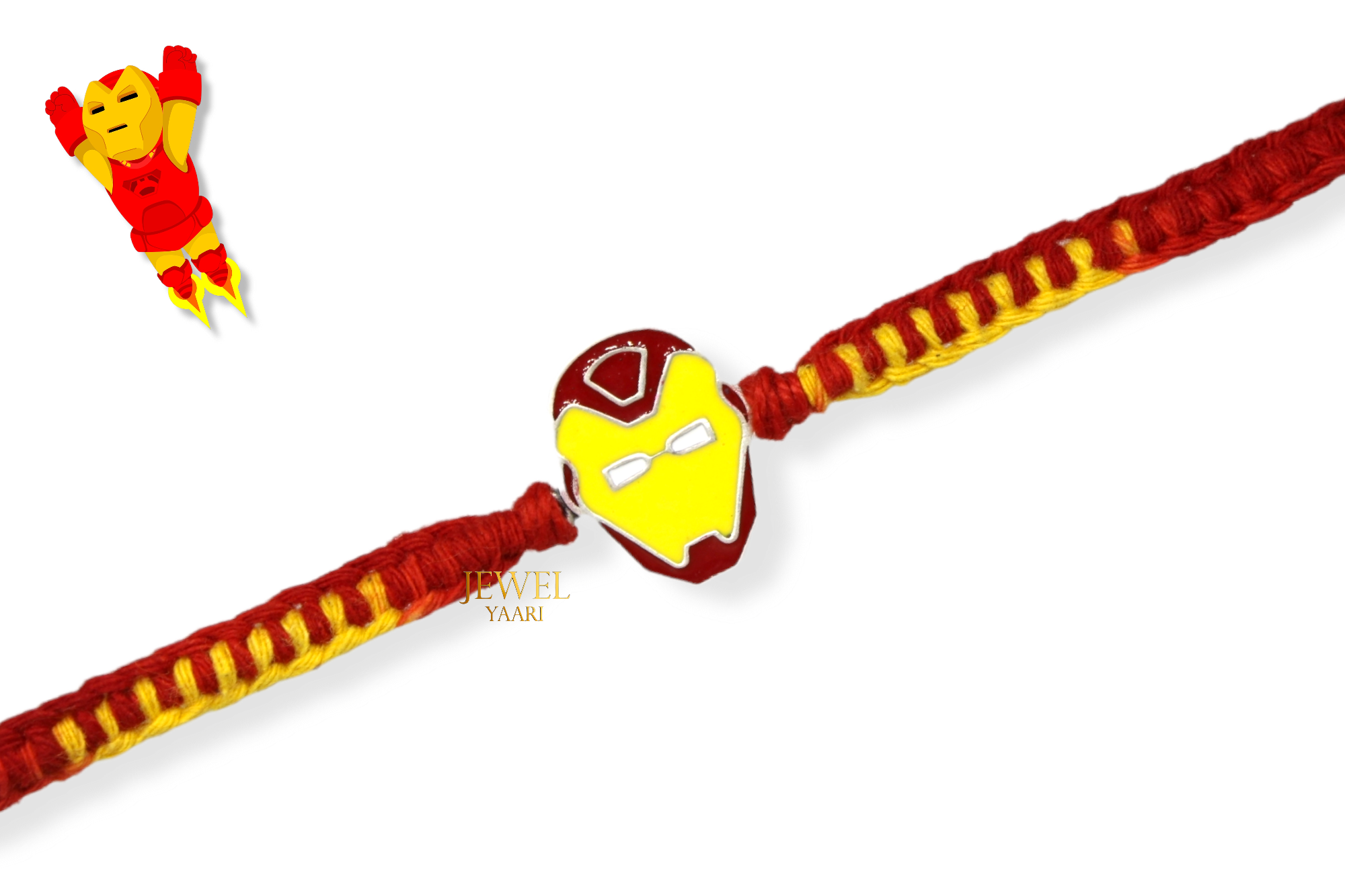 JewelYaari 925 Iron Man Sterling Silver Rakhi With Roli Chawal ( Iron Man )