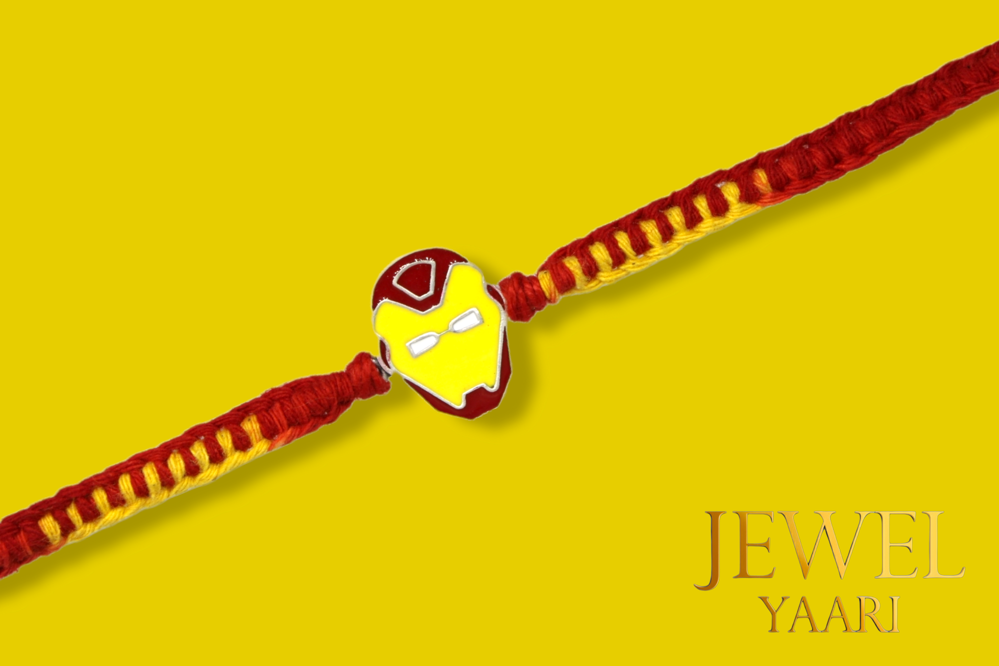 JewelYaari 925 Iron Man Sterling Silver Rakhi With Roli Chawal ( Iron Man )