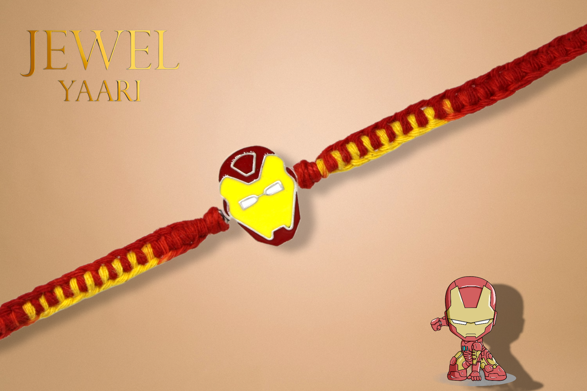 JewelYaari 925 Iron Man Sterling Silver Rakhi With Roli Chawal ( Iron Man )