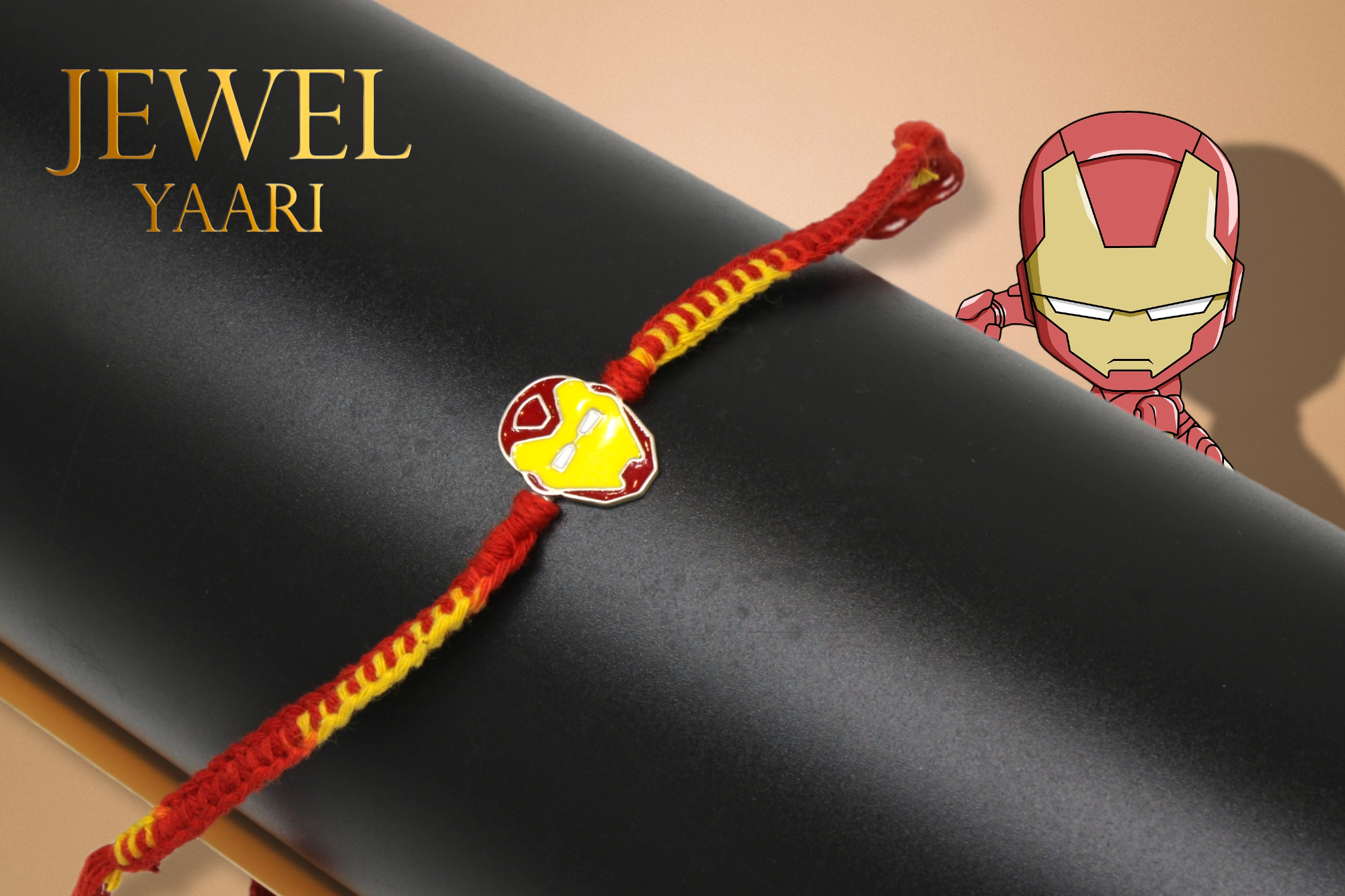 JewelYaari 925 Iron Man Sterling Silver Rakhi With Roli Chawal ( Iron Man )