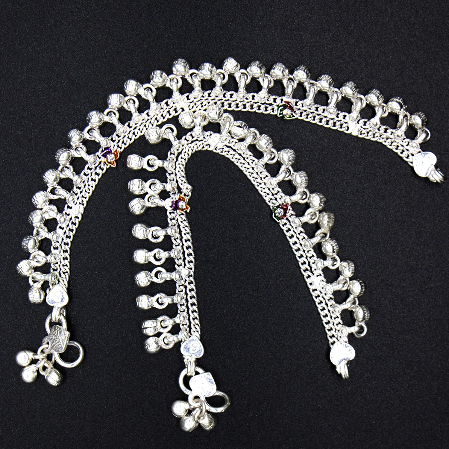 SJ SHUBHAM JEWELLERS Rehti Pure 70% Kailash Silver Payal/Anklets for Baby Girls and Baby Boys, Payal Kailash A1