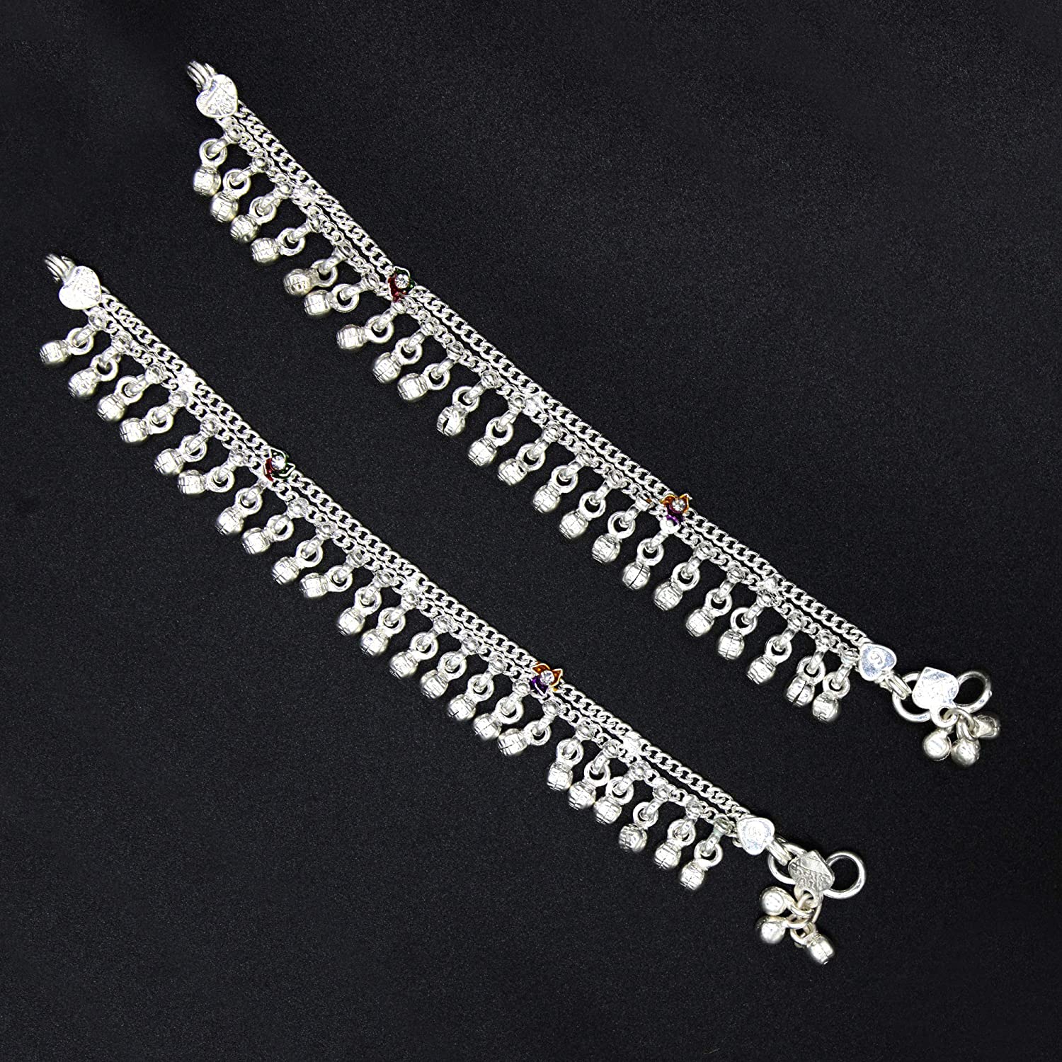 SJ SHUBHAM JEWELLERS Rehti Pure 70% Kailash Silver Payal/Anklets for Baby Girls and Baby Boys, Payal Kailash A1