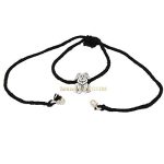 SJ Shubham Jewellers Rehti 925 Oxidised Silver Black Thread DOG Nazarbattu/Nazaiya Anklet/Bracelet for Girls, Women and Children with Silver Ghunghroo