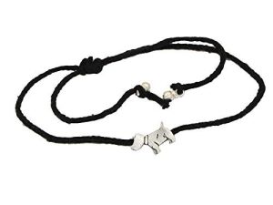 SJ Shubham Jewellers Rehti 925 Oxidised Silver Black Thread Puppy Nazarbattu/Nazaiya Anklet/Bracelet for Girls, Women and Children with Silver Ghunghroo