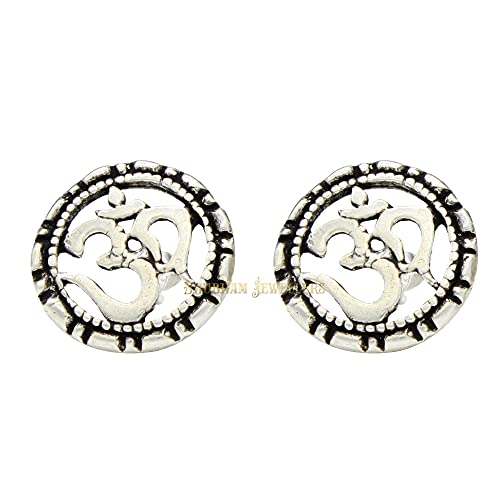 Shubham Jewellers Pure Silver 925 (Chandi) Shiva Om Namah Shivay Studs/Earring For Men,Women and Children