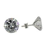 Shubham Jewellers Rehti 925-92.5 Pure Sterling Silver Brilliant Cut Real Cubic Zirconia Fashion Stud Earrings For Men,Women,Children,Boys and Girls (5 MM)