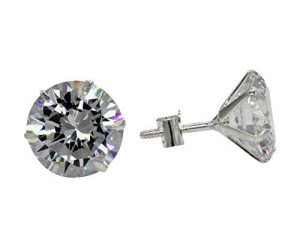 Shubham Jewellers Rehti 925-92.5 Pure Sterling Silver Brilliant Cut Real Cubic Zirconia Fashion Stud Earrings For Men,Women,Children,Boys and Girls (5 MM)