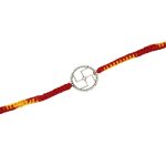 Shubham Jewellers Rehti 925 Oxidised Silver Precious Metal Sathiya Charm Rakhi with pure cotton string for Men, Women, Boys and Girls