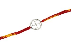 Shubham Jewellers Rehti 925 Oxidised Silver Precious Metal Sathiya Charm Rakhi with pure cotton string for Men, Women, Boys and Girls
