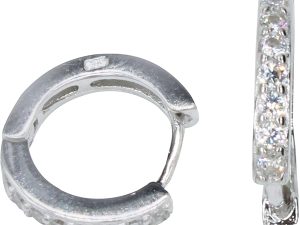 Shubham Jewellers Rehti 925 Pure Sterling Silver Hoops Bali Earrings With White American Diamond Cz for Girls, Babies or Boys (16)