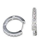 Shubham Jewellers Rehti 925 Pure Sterling Silver Hoops Bali Earrings With White American Diamond Cz for Girls, Babies or Boys (14)