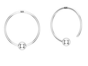 Shubham Jewellers Rehti 92.5 Silver Tiny Hoop Nose Ring Pair, Simple & Beautiful Nose Pin For Women & Girls.