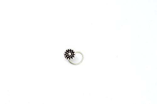 Shubham Jewellers Rehti 925 Sterling Silver Fashion Oxidized Nose-pin for Girls and Women Style 2