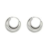 Shubham Jewellers Rehti 925 Stylish Kaju Bali Hoop Earrings in Pure 92.5 Sterling Silver Pair (12) | White