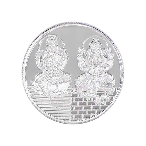 Shubham Jewellers Rehti Dhanteras Diwali 999 Silver Coins, 50 Gm Sikka with Box