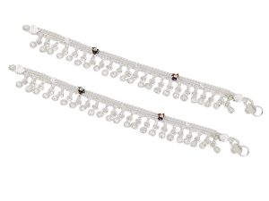 Shubham Jewellers Rehti Pure 70% Kailash Silver Payal/Anklets for Baby Girls and Baby Boys, Payal Kailash A1 (7.0)