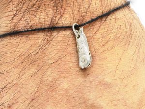 Shubham Jewellers Rehti Pure Silver Nazar Chaku Pendants Nazariya for New Born Babies kids Pure Cotton Thread for Protection( Fish)