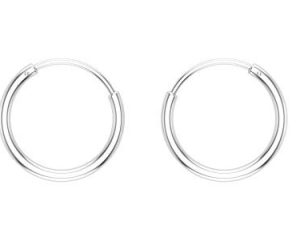 Shubham Jewellers Rehti Small Size Plain Bali Silver Hoops Earrings in Pure 92.5 Sterling Silver for Kids/Girls/Women (14)