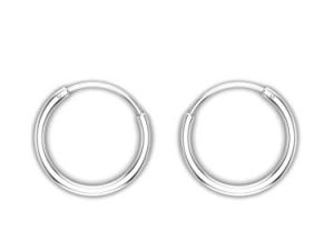Shubham Jewellers Rehti Small Size Plain Bali Silver Hoops Earrings in Pure 92.5 Sterling Silver for Kids/Girls/Women (12)