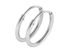 Shubham Jewellers Rehti Small Size Plain Bali Silver Hoops Earrings in Pure 92.5 Sterling Silver for Kids/Girls/Women (10)
