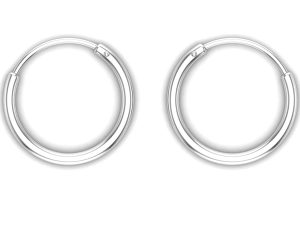 Shubham Jewellers Rehti Small Size Plain Bali Silver Hoops Earrings in Pure 92.5 Sterling Silver for Kids/Girls/Women (10)