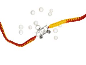 JewelYaari 925 Sterling Silver Rakhi With Roli Chawal ( Veera)