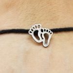 Shubham Jewellers Rehti 925 Oxidised Silver Black Thread Footstep Nazarbattu/Nazaiya Anklet/Bracelet for Girls, Women and Children with Silver Ghunghroo