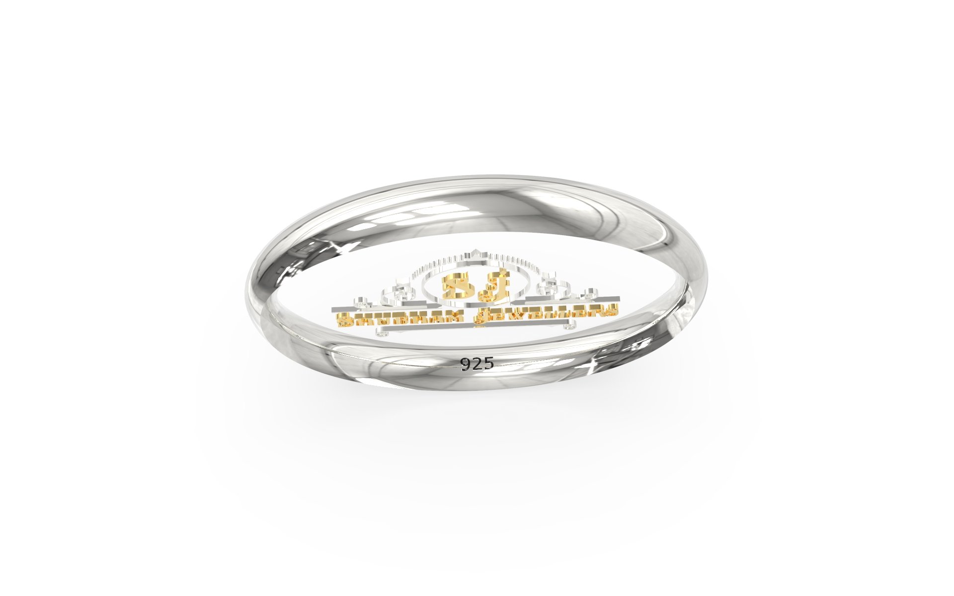 SJ SHUBHAM JEWELLES 925 Mirror Finish Solid Sterling Silver Kada for Unisex Adult