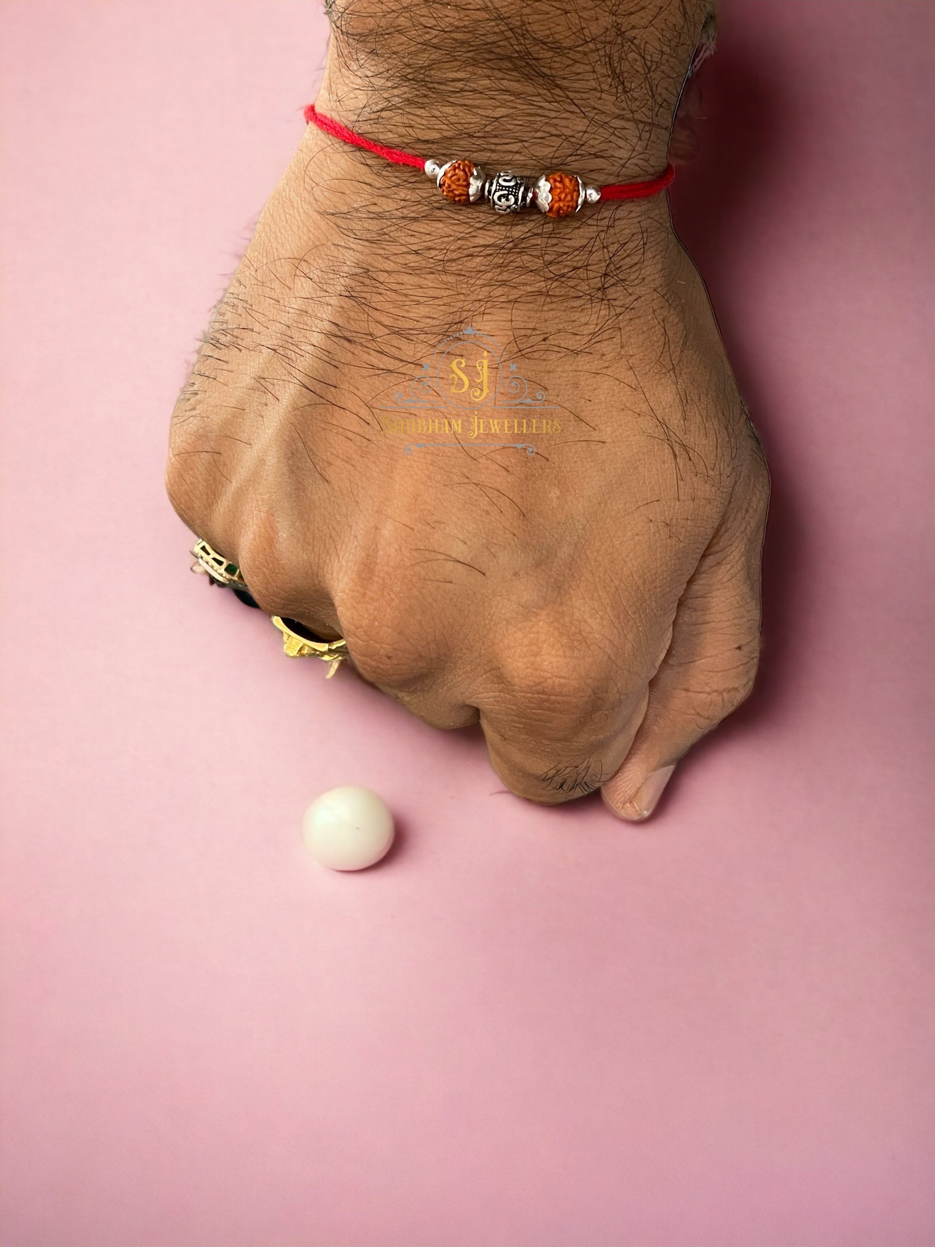 925 Sterling Silver Rakhi for brother Rudraksha Rakhi Om Beads For Men, Boys, Kids Rakhi With Roli Chawal - Image 8